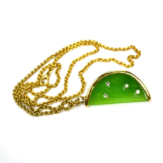 Givenchy - 35" Gold Lime Pendant Chain