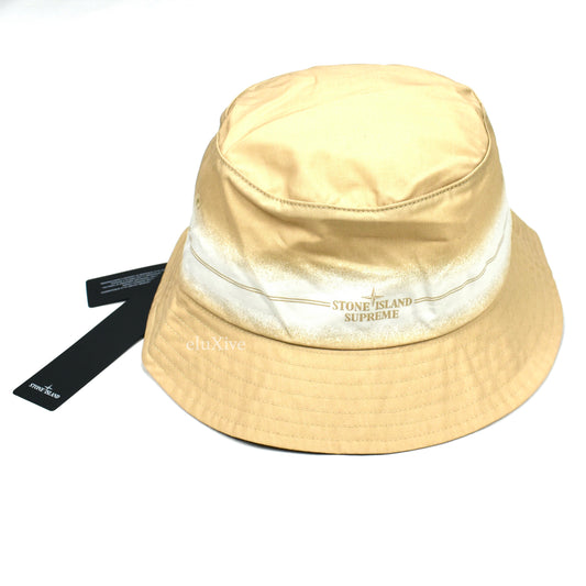 Supreme x Stone Island - Tan Logo Print Bucket Hat
