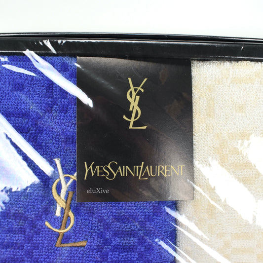 Yves Saint Laurent - Ivory/Blue Set of 2 Logo Hand Towels (Medium)