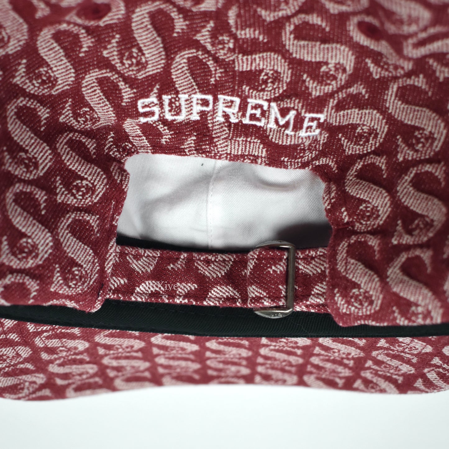 Supreme - Red Monogram Denim Script Logo Hat