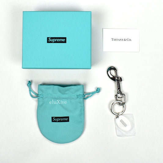 Supreme x Tiffany - Silver Box Logo Oval Keychain