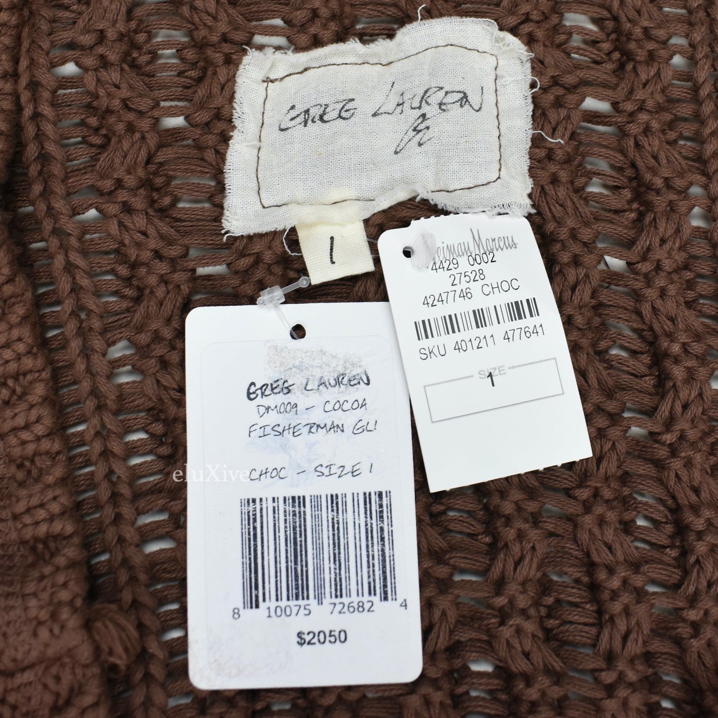 Greg Lauren - Cable Knit Fisherman Gu Kimono (Coco Brown)