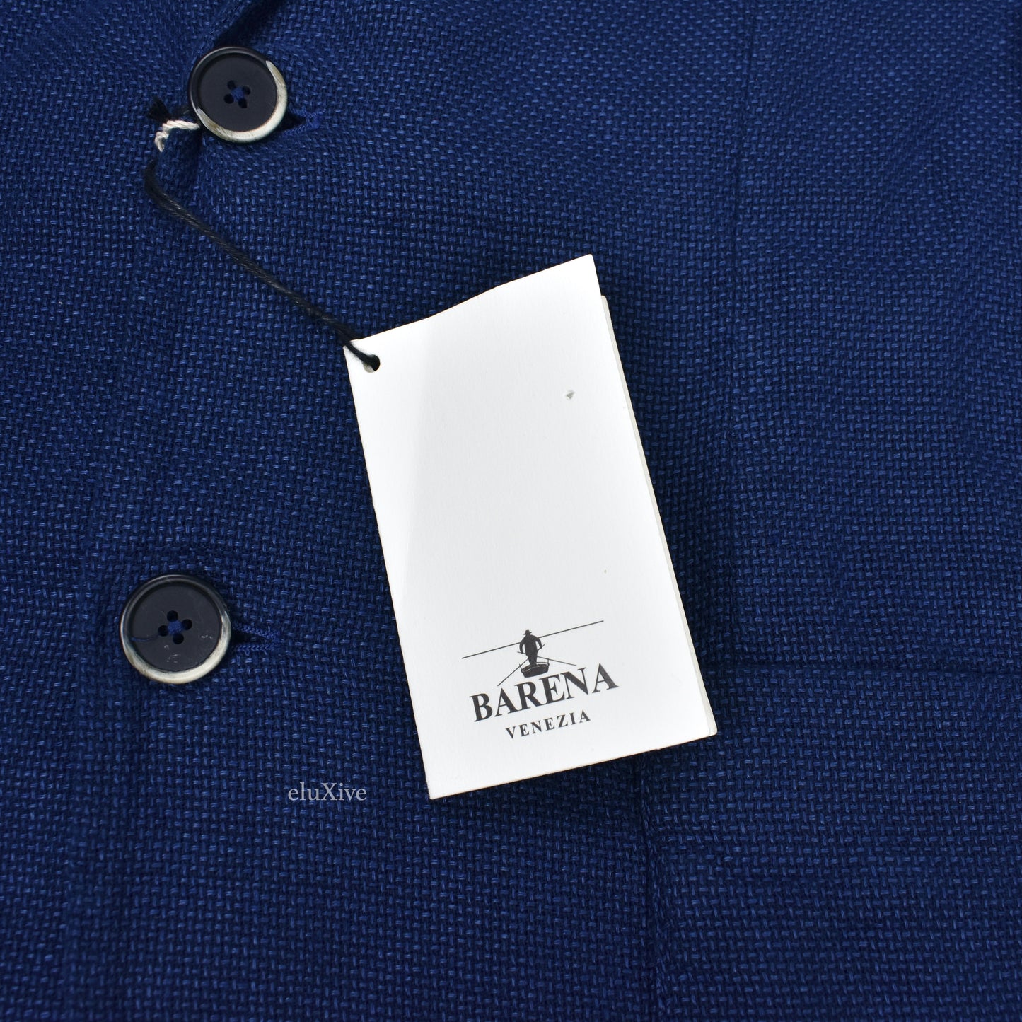 Barena - Navy Basket Woven Linen Unlined Sport Coat