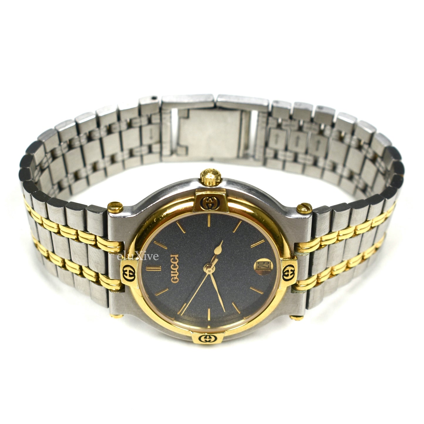 Gucci - 9000M Gold/Steel Graphite Dial Watch