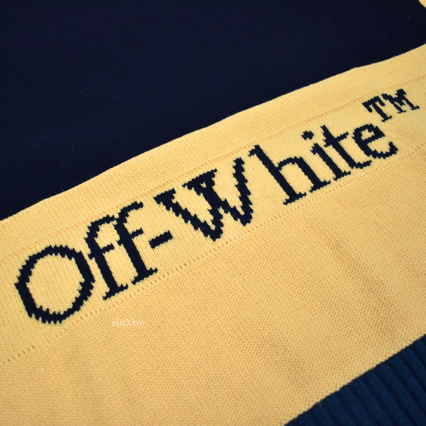 Off-White - Color Block Logo Knit Sweater (Black/Yellow)