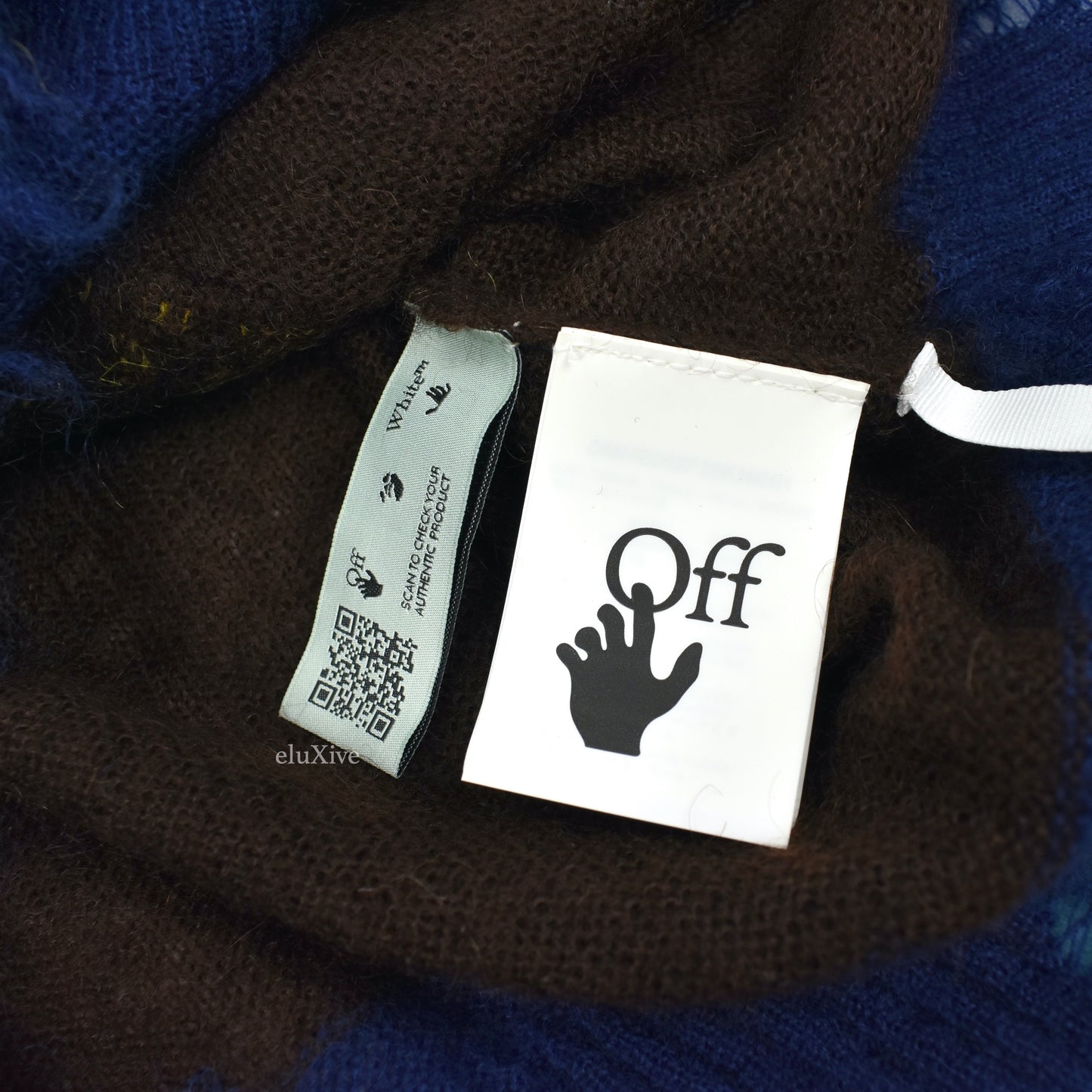 Off-White - Logo Knit Distressed Mohair Punked Sweater