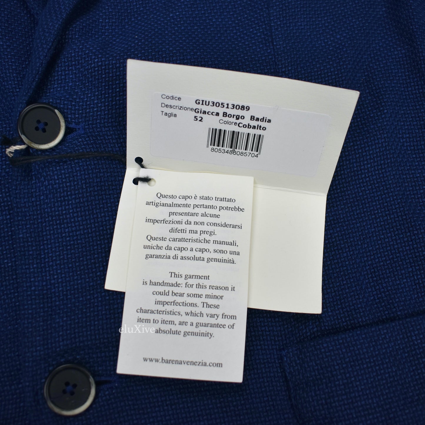 Barena - Navy Basket Woven Linen Unlined Sport Coat