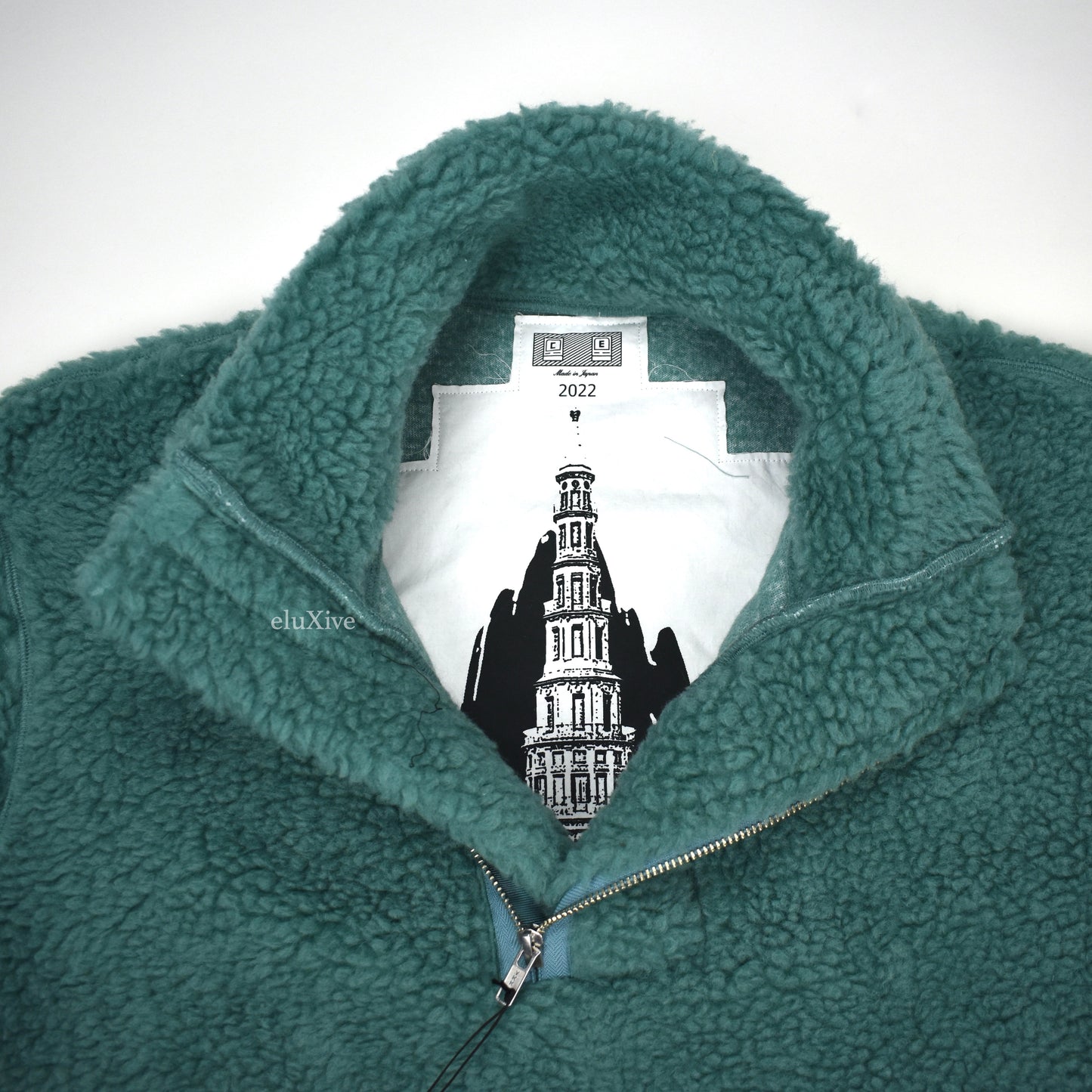 Cav Empt - Green Wool Boa Fleece Sweatshirt