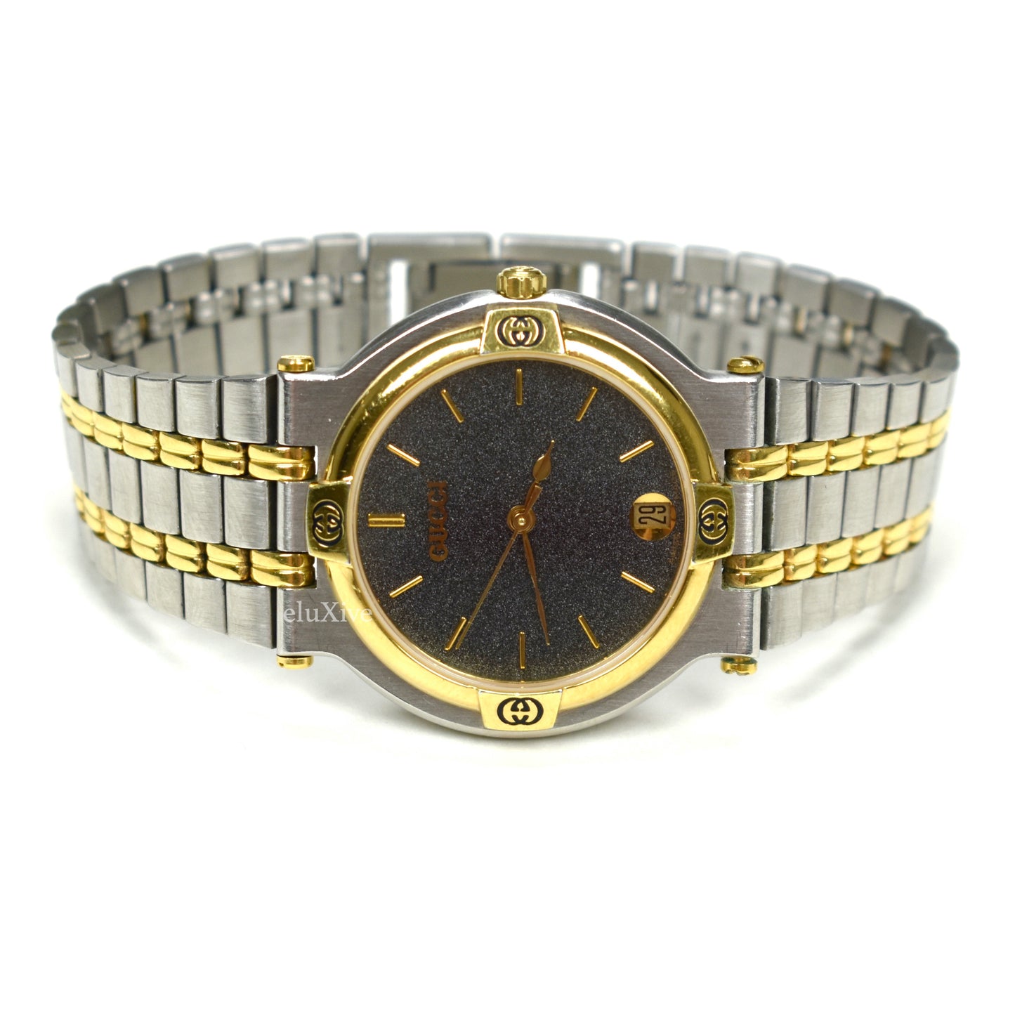 Gucci - 9000M Gold/Steel Graphite Dial Watch