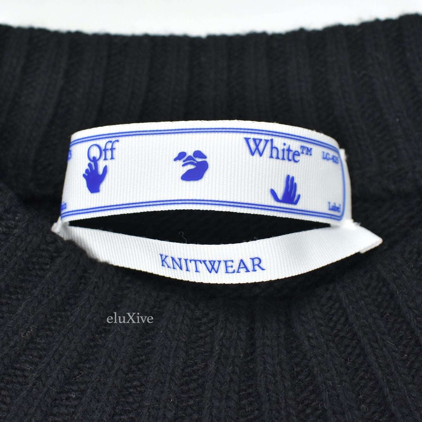 Off-White - Color Block Logo Knit Sweater (Black/Yellow)