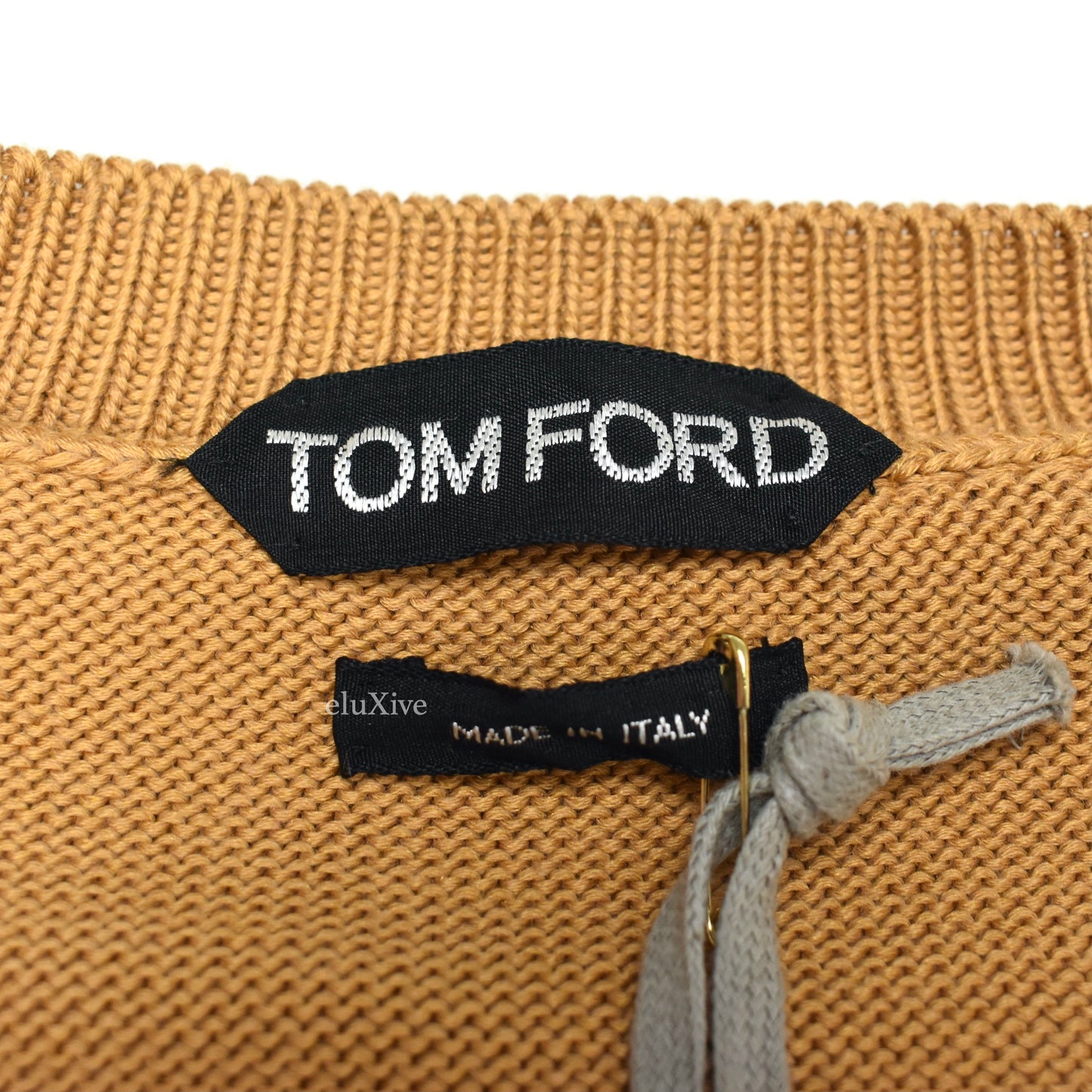 Tom Ford - Tan Cotton & Silk V-Neck Sweater