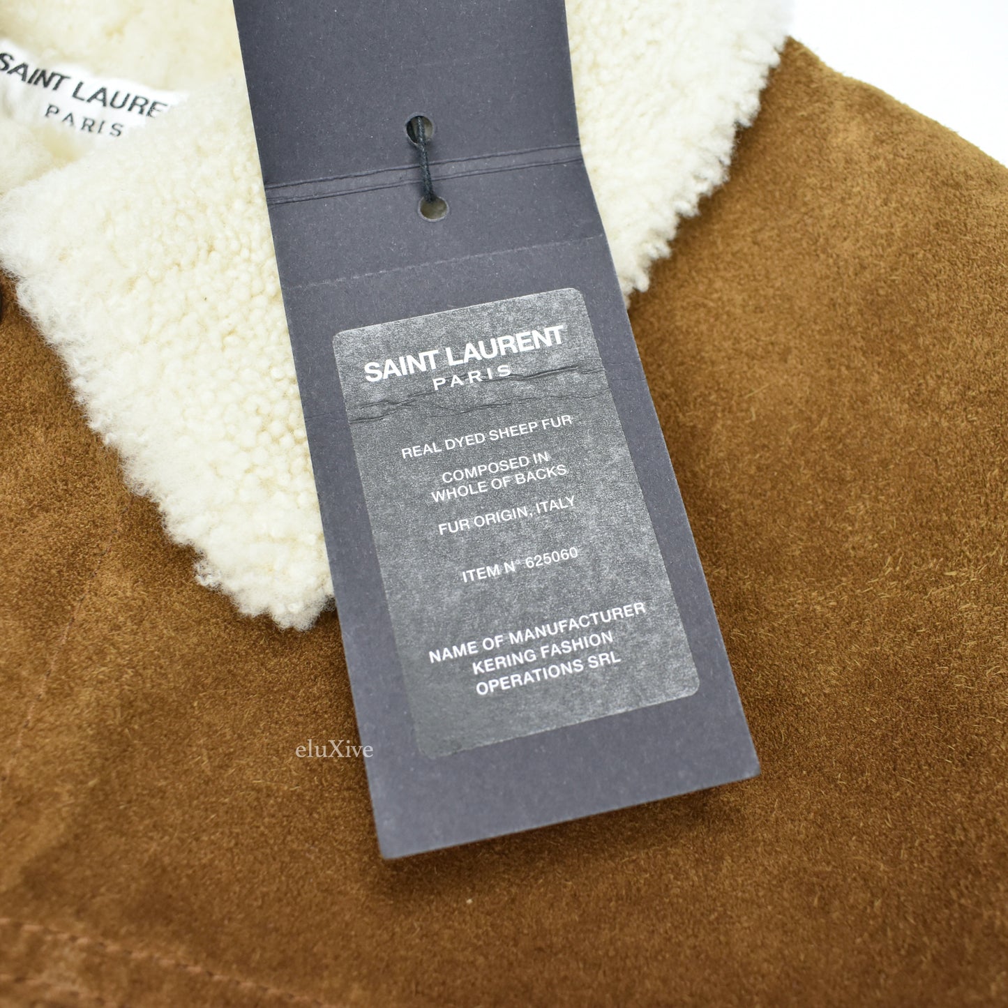 Saint Laurent - Brown Suede Shearling Lined Trucker Jacket