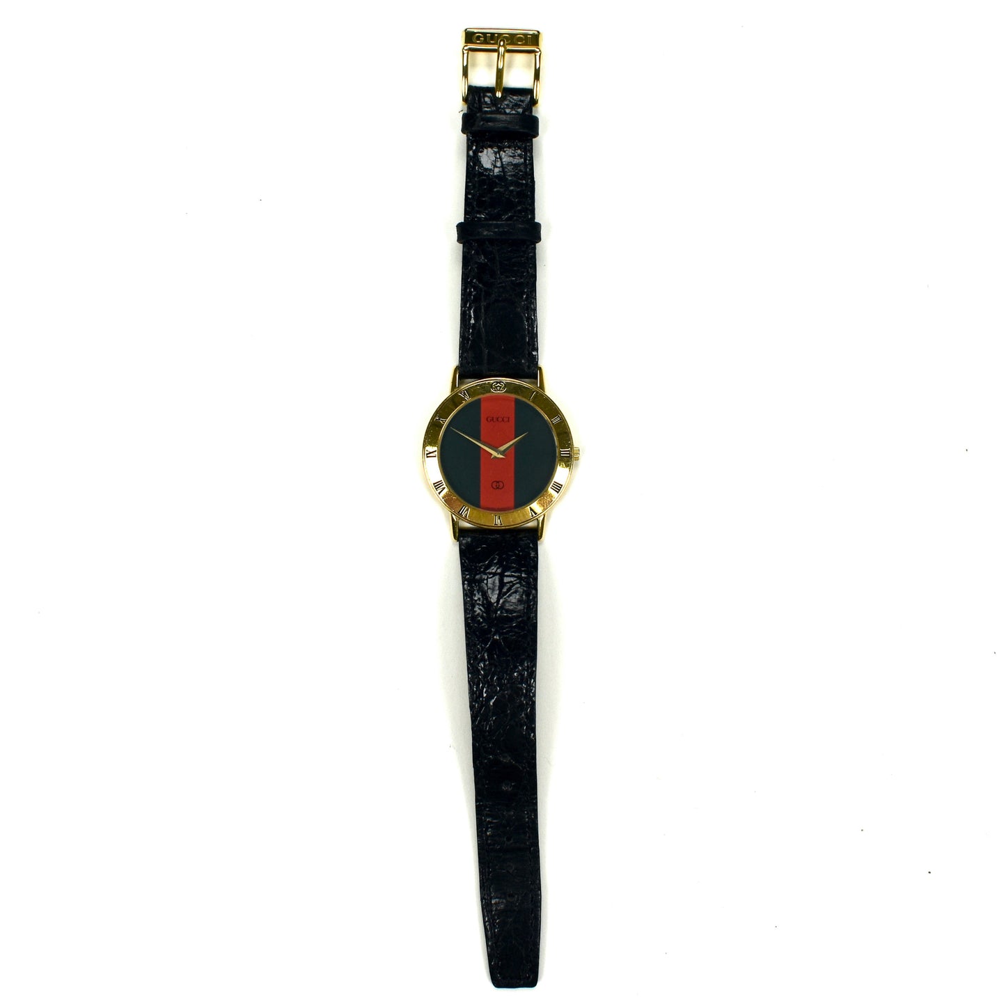 Gucci - 3000M Gold Web Dial Watch