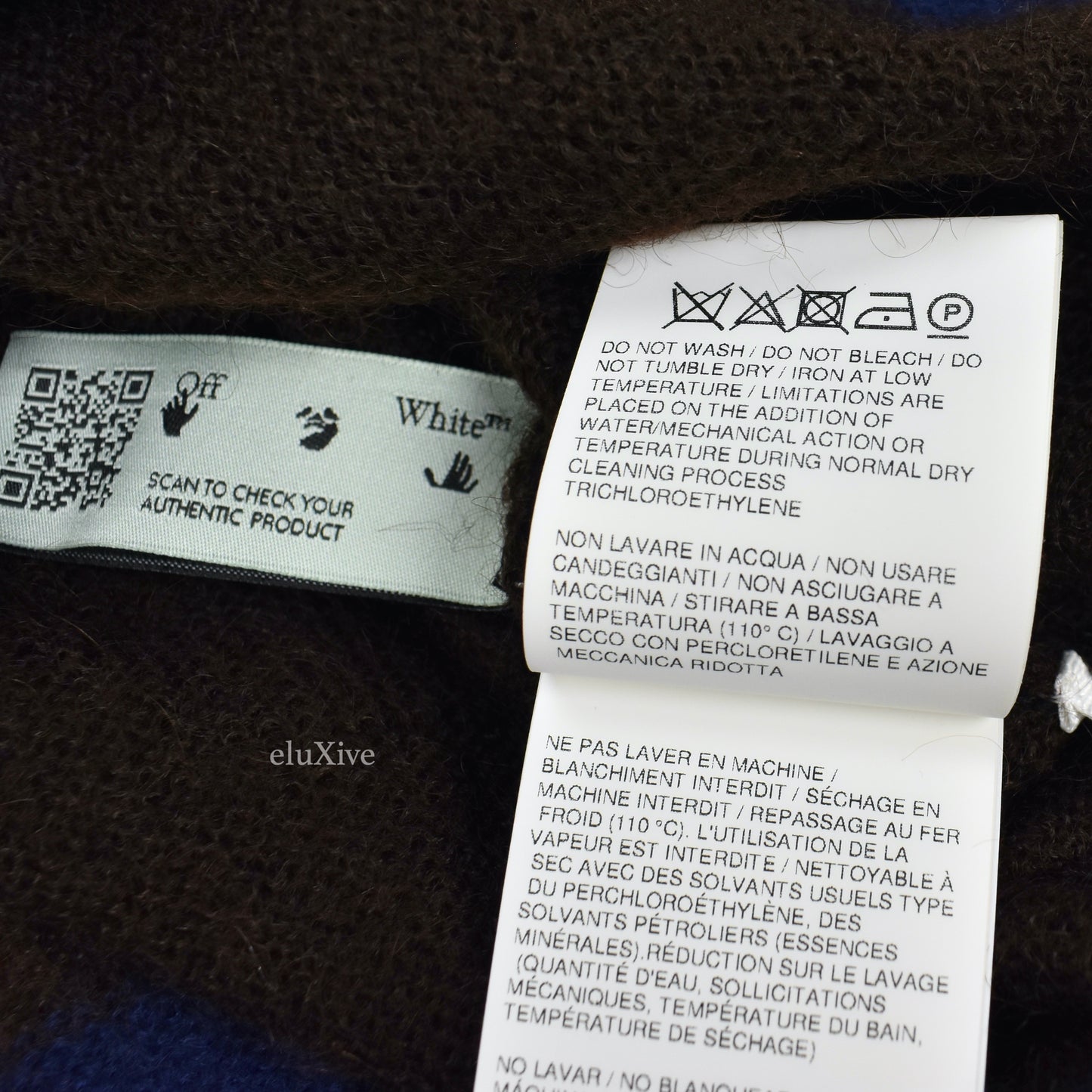 Off-White - Logo Knit Distressed Mohair Punked Sweater