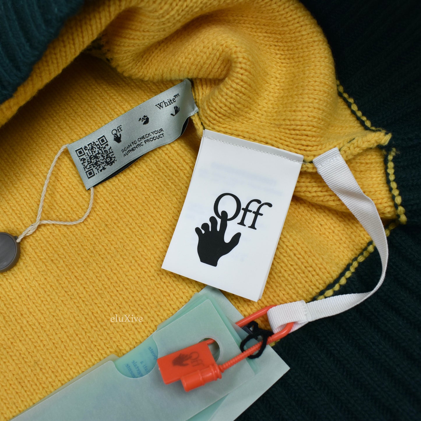 Off-White - Color Block Logo Knit Sweater (Black/Yellow)