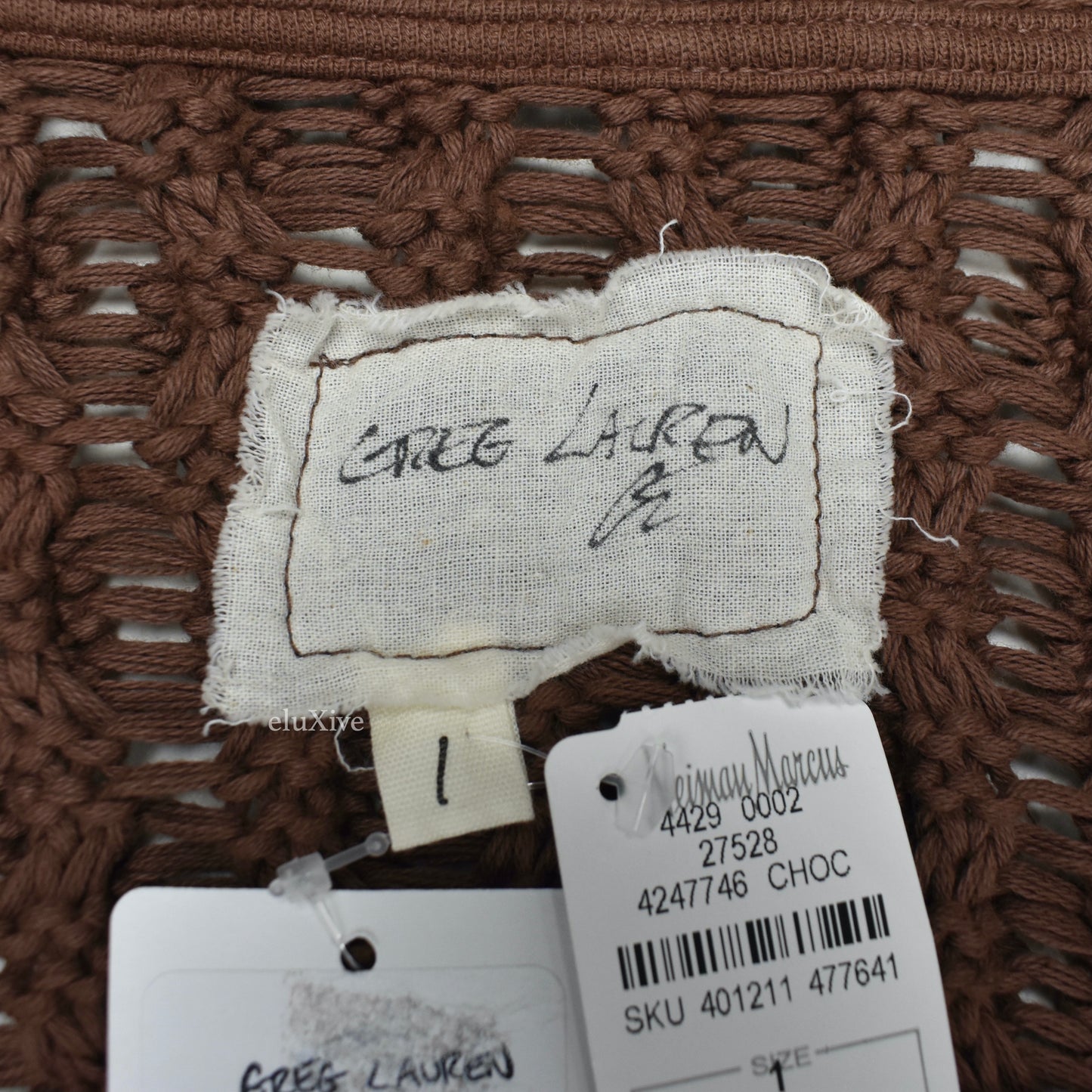 Greg Lauren - Cable Knit Fisherman Gu Kimono (Coco Brown)