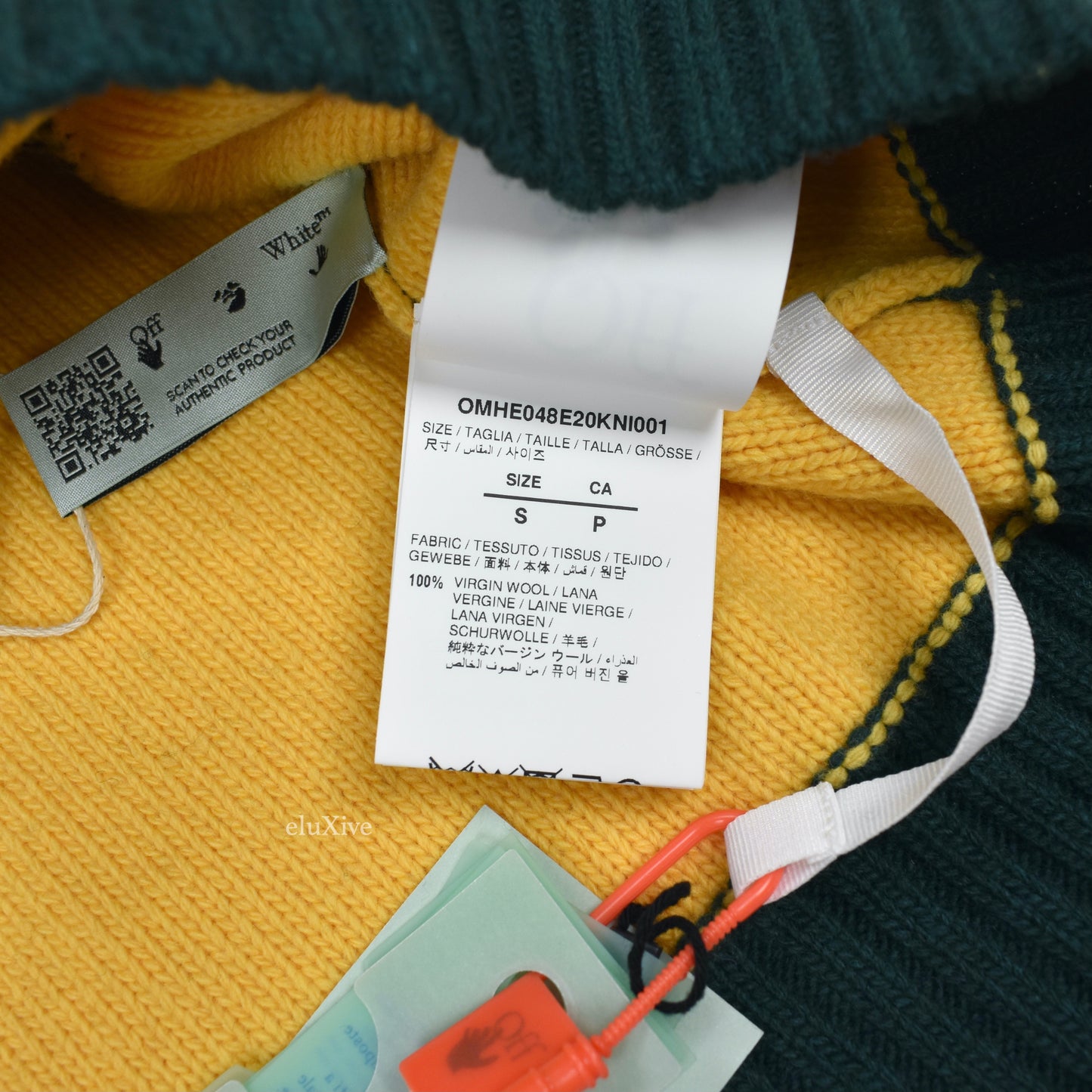 Off-White - Color Block Logo Knit Sweater (Black/Yellow)