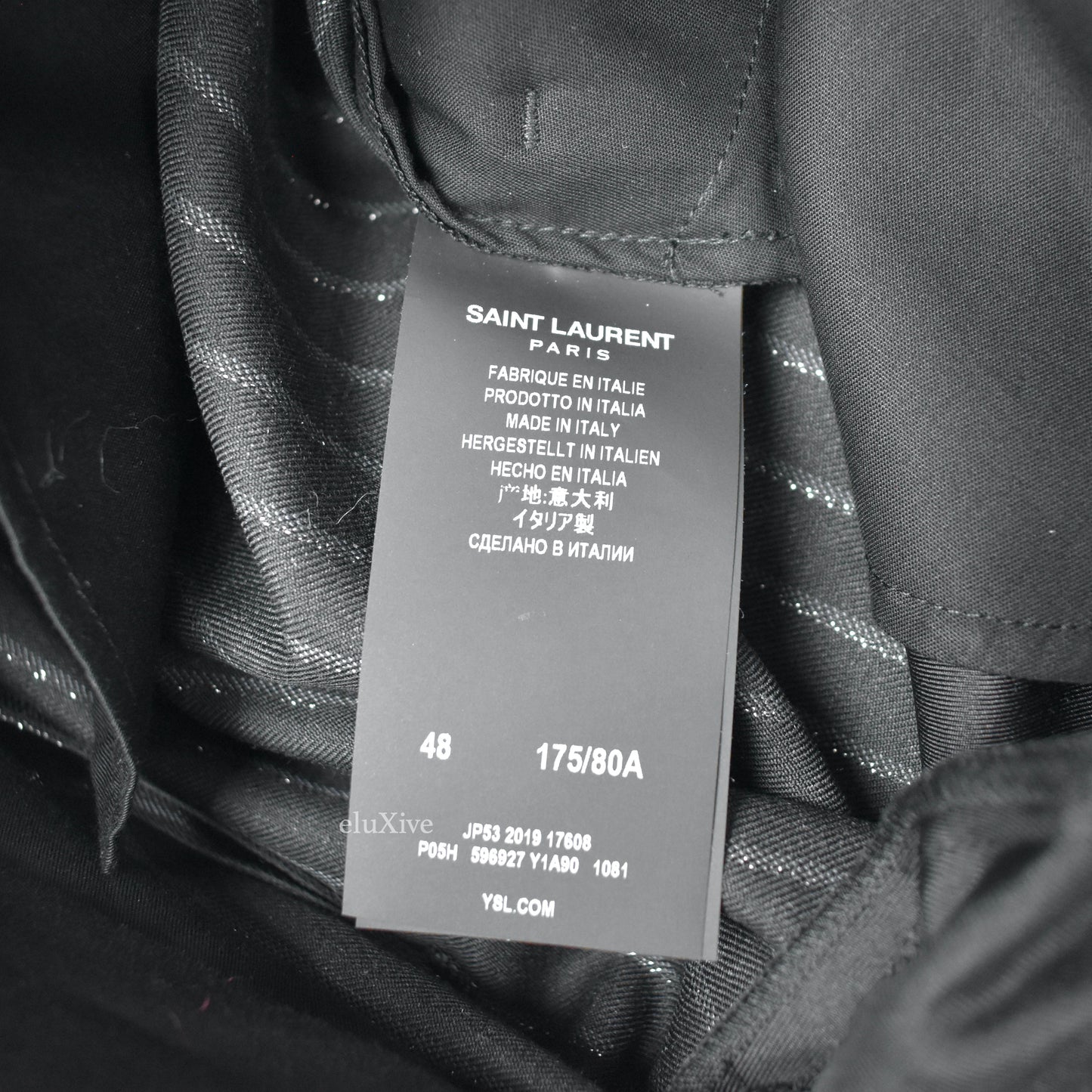 Saint Laurent - Black Metallic Stripe Wool / Silk Pants