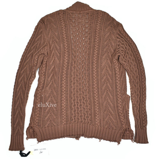 Greg Lauren - Cable Knit Fisherman Gu Kimono (Coco Brown)