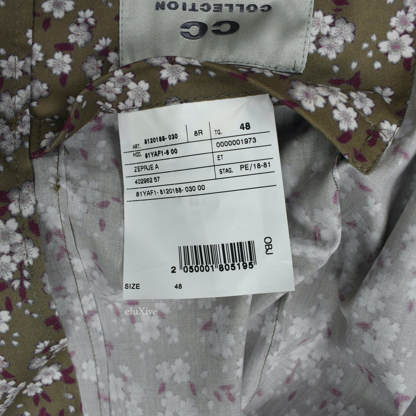 Corneliani - Tan Floral Print Cotton Lightweight Blazer