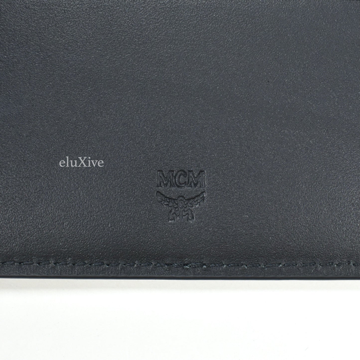 MCM - Black Leather Monogram Logo Bifold Wallet