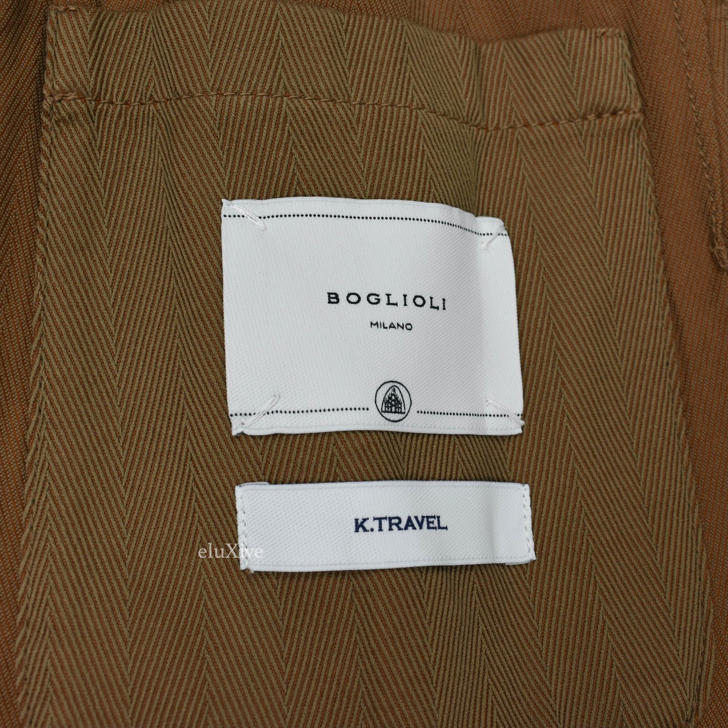 Boglioli - Tan Herringbone Woven K Travel Unlined Sport Coat