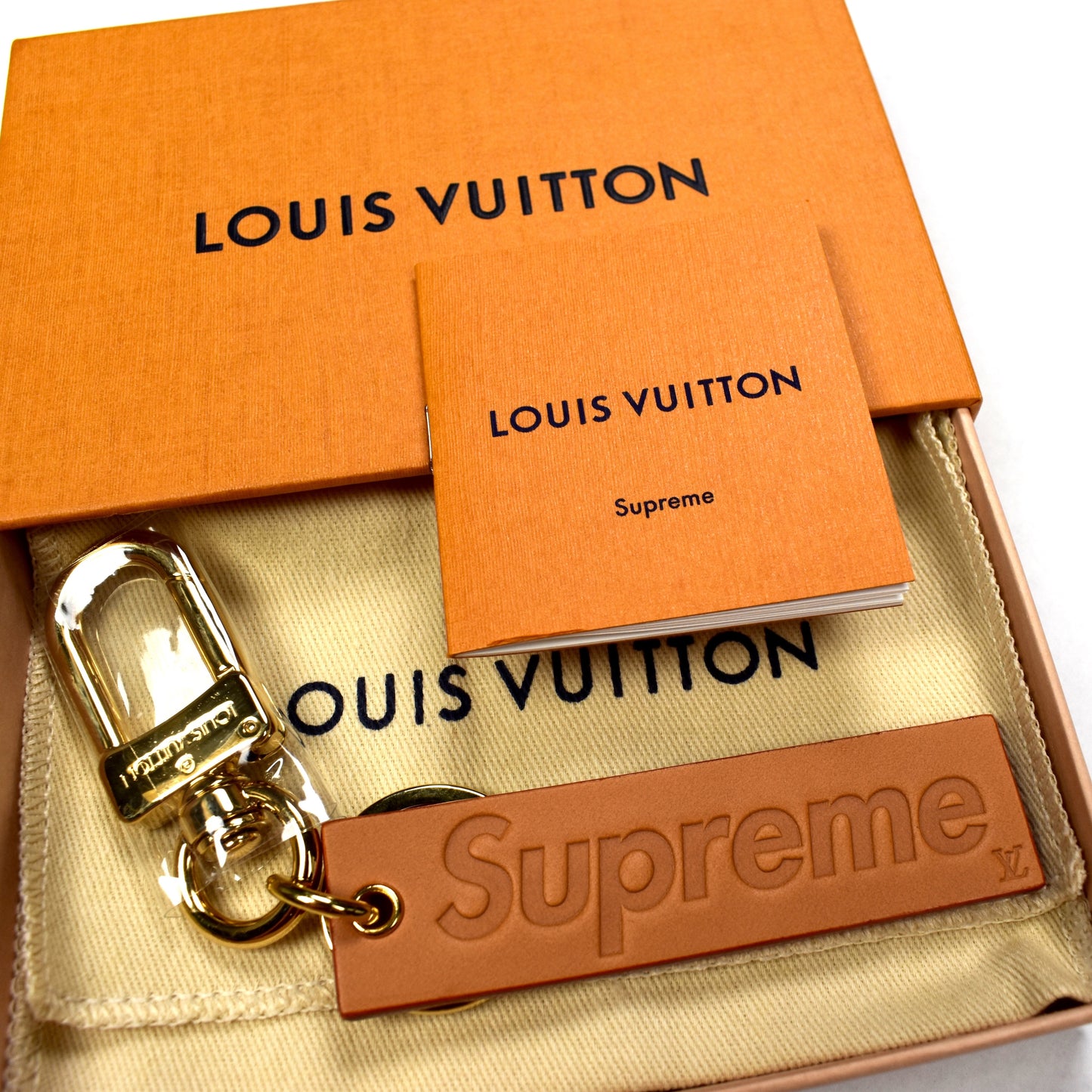 Louis Vuitton x Supreme - Leather Box Logo Keychain