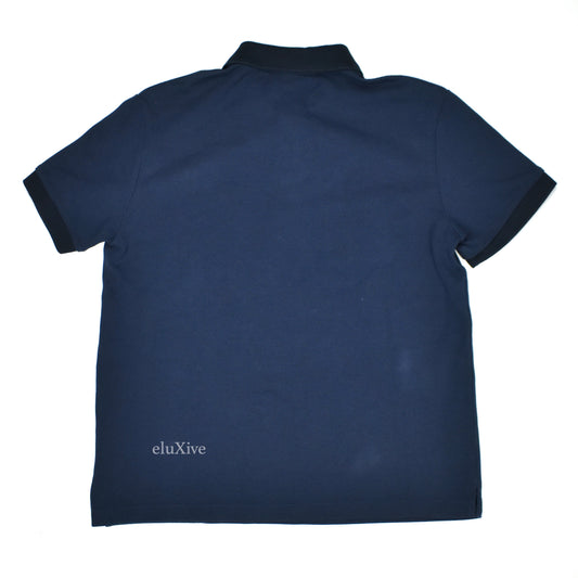 Burberry - Navy Blue Classic Logo Hartford Polo Shirt