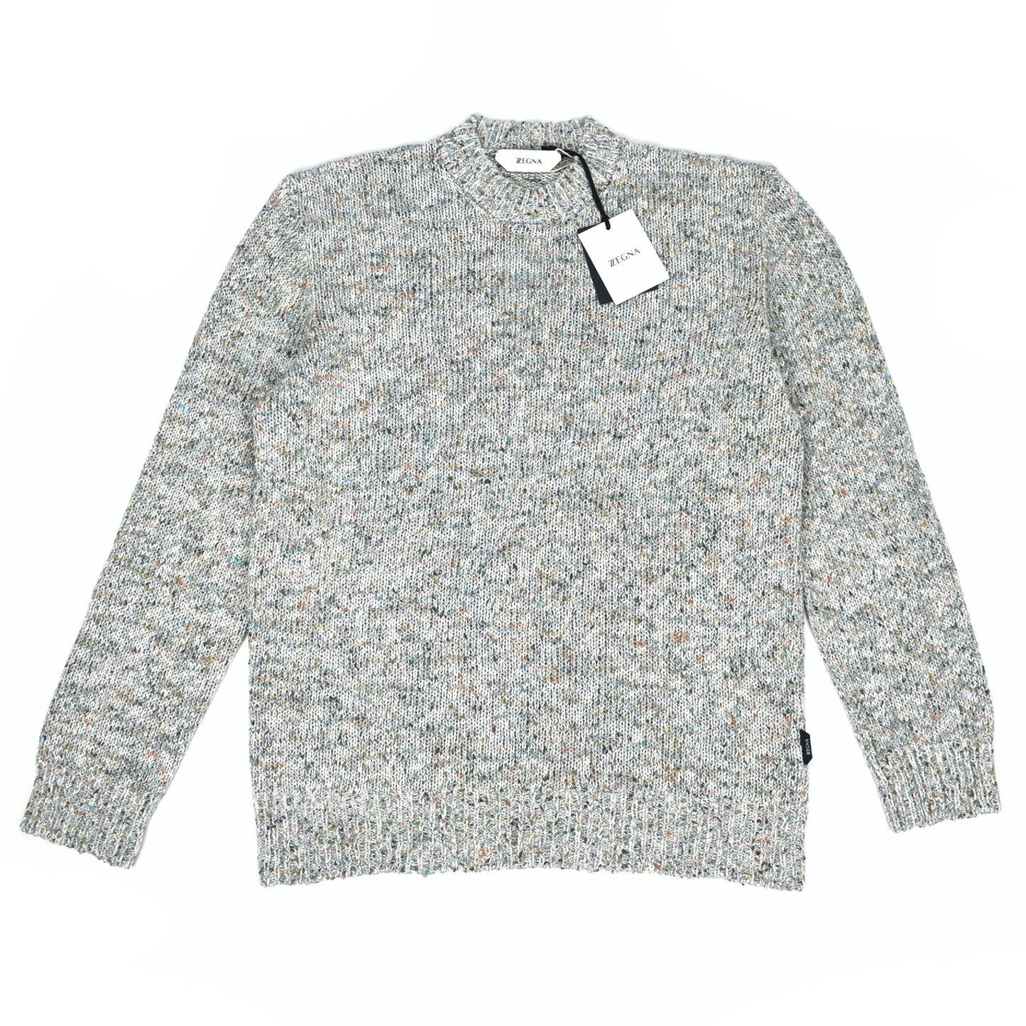 Z Zegna - Gray Color Speckled Cotton Sweater