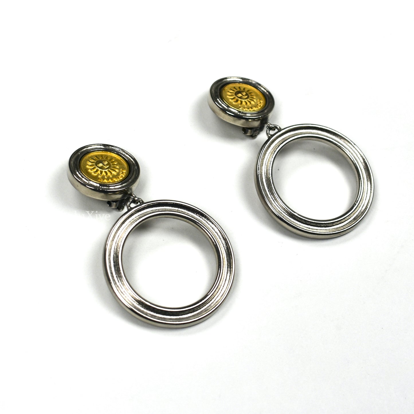 Givenchy - Gold & Silver Sun Logo Earrings