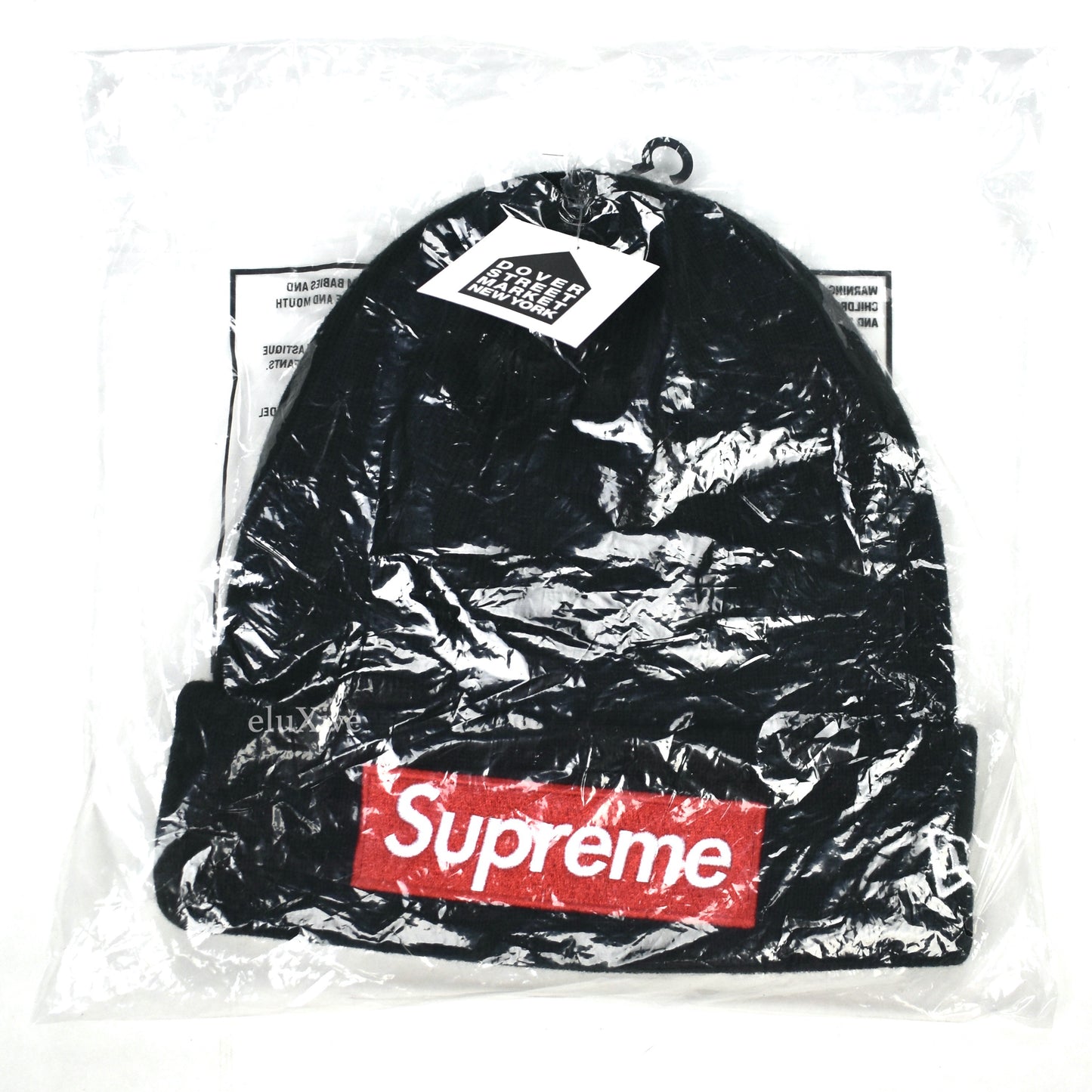 Supreme x New Era - Red Box Logo Beanie (Black)