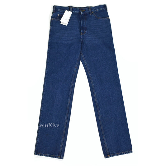 Gucci - Web Stripe Logo Marble Wash Denim Jeans