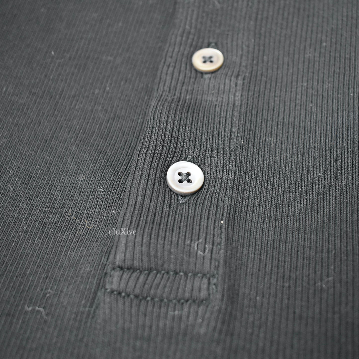 Tom Ford - Navy Ribbed Cotton Henley Shirt
