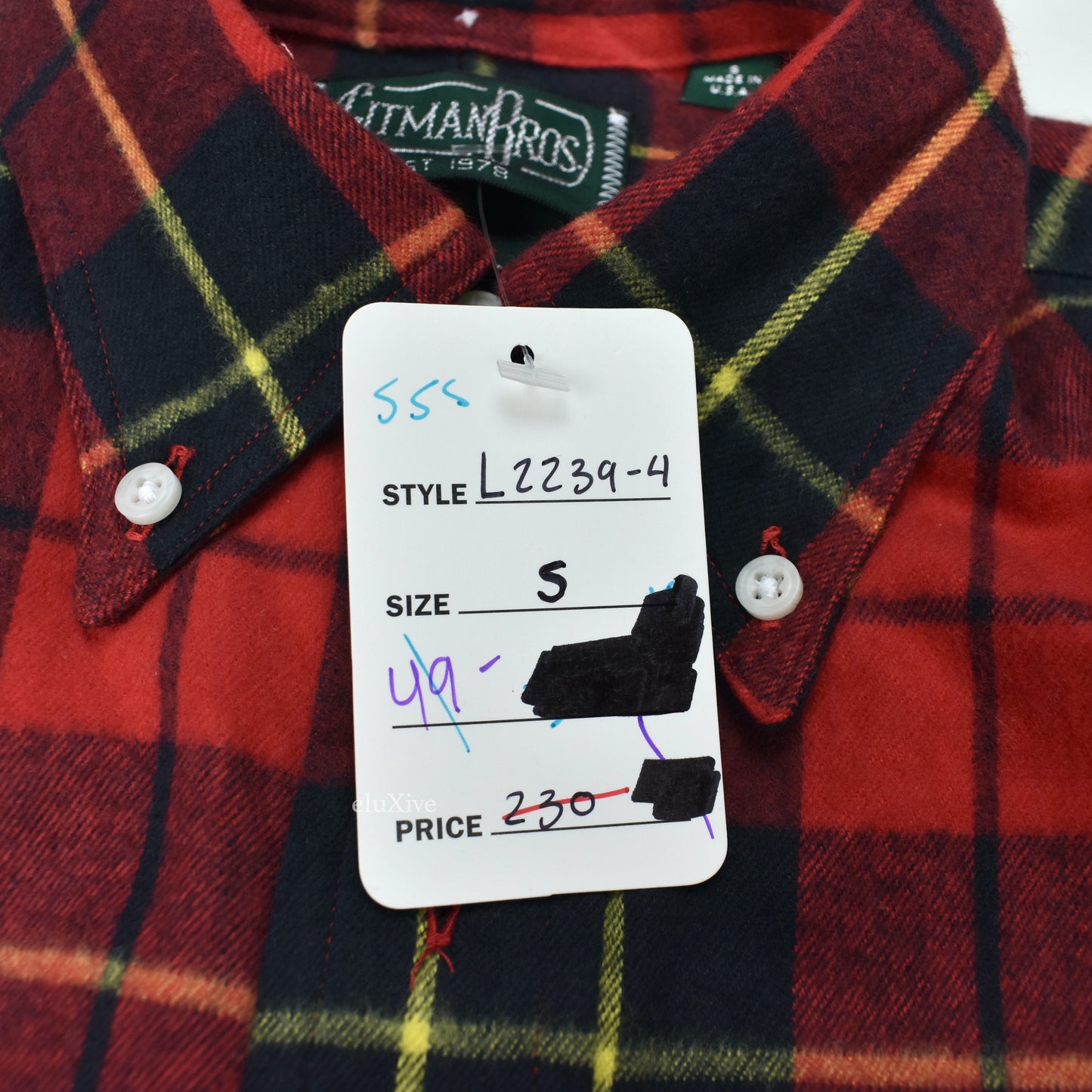 Gitman Vintage - Red/Black Plaid Brushed Flannel Shirt