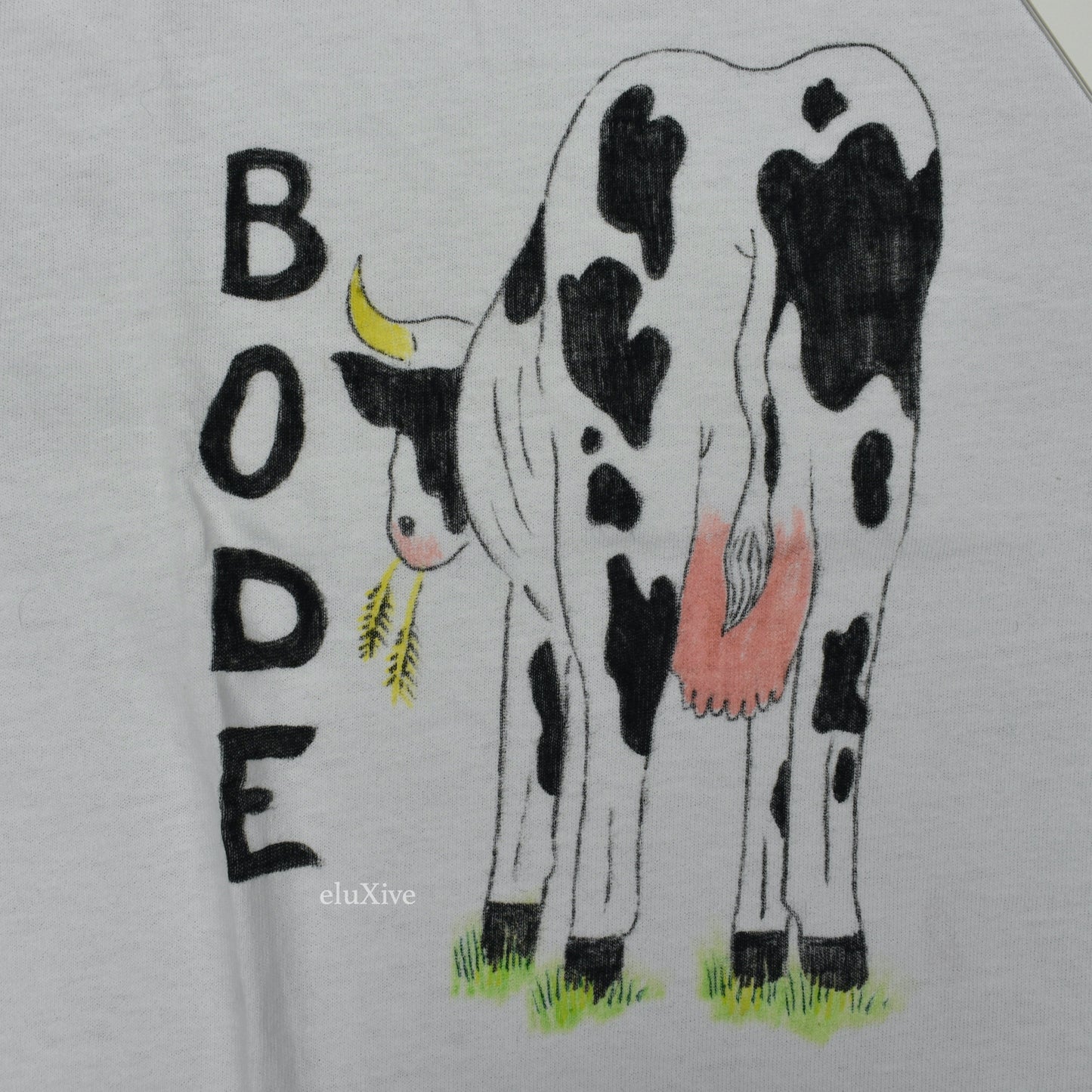 Bode - Hand Illustrated Cow Logo T-Shirt (White)