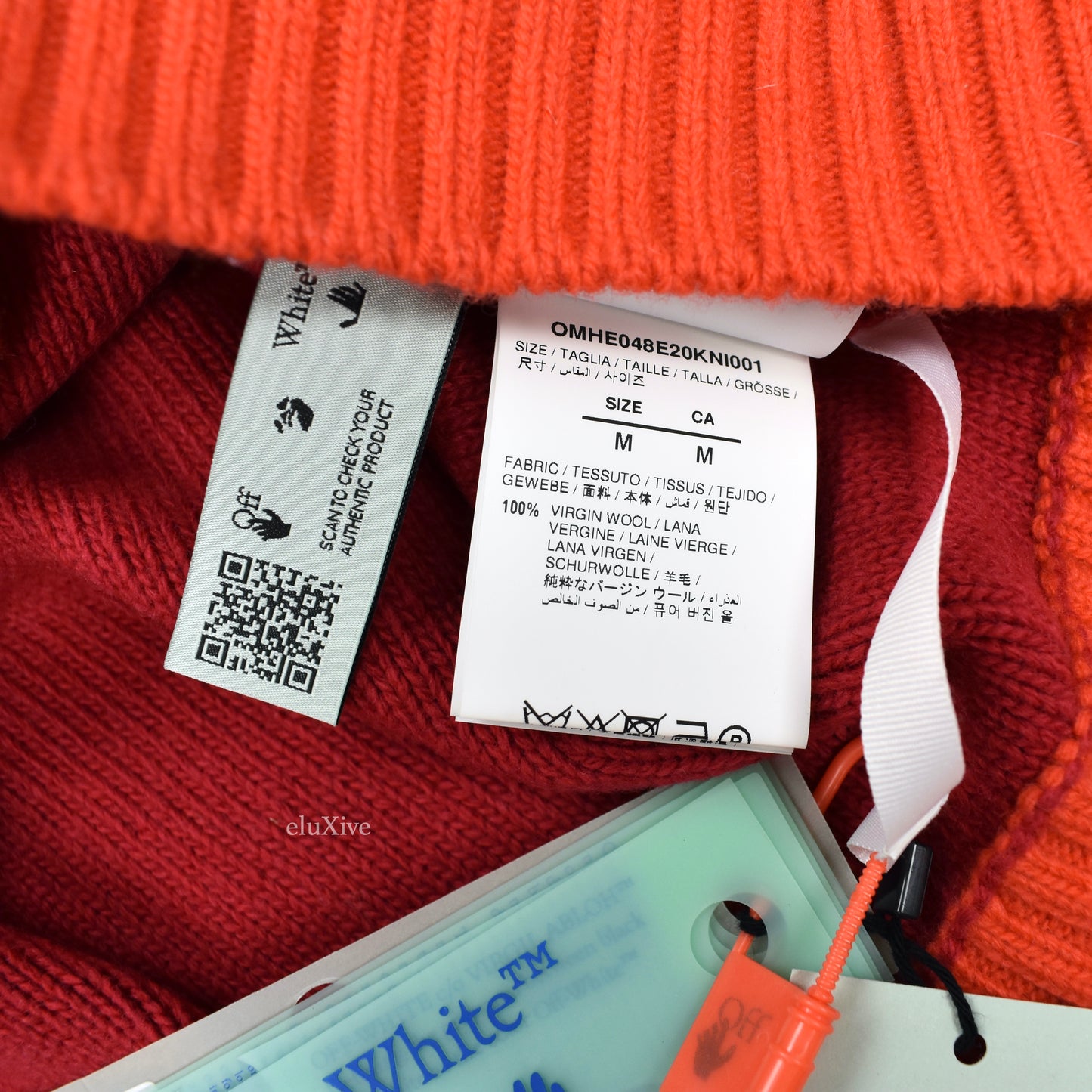 Off-White - Color Block Logo Knit Sweater (Navy/Red)