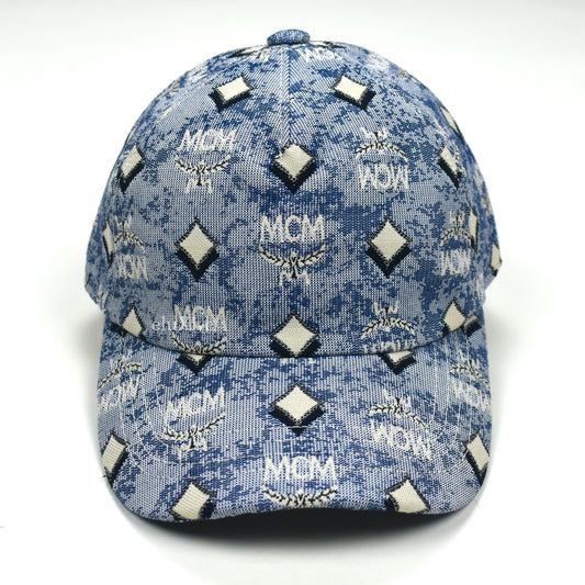 MCM - Blue Tapestry Monogram Logo Hat