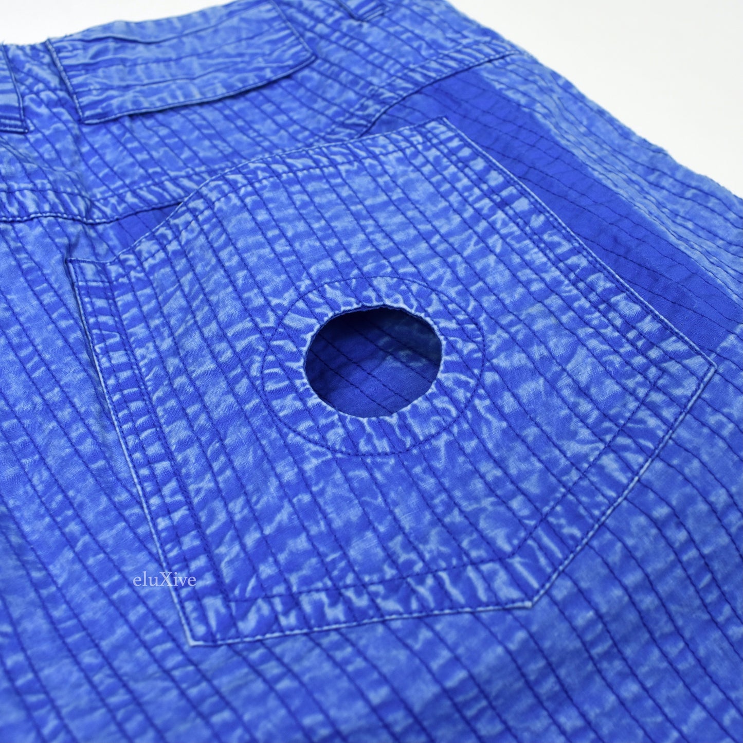 Craig Green - Blue Acid Wash Line Stitch Shorts