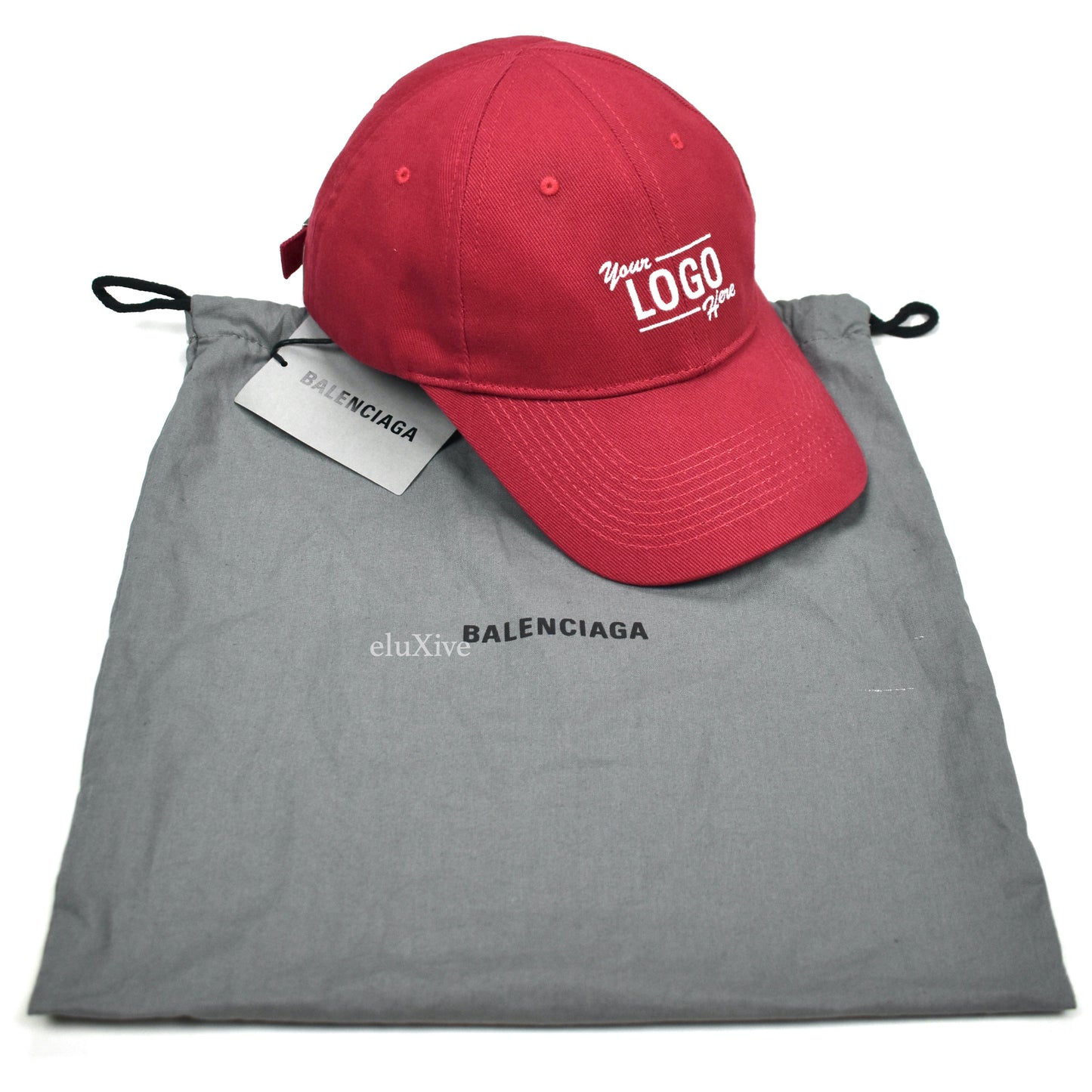 Balenciaga - Red Your Logo Here Embroidered Hat