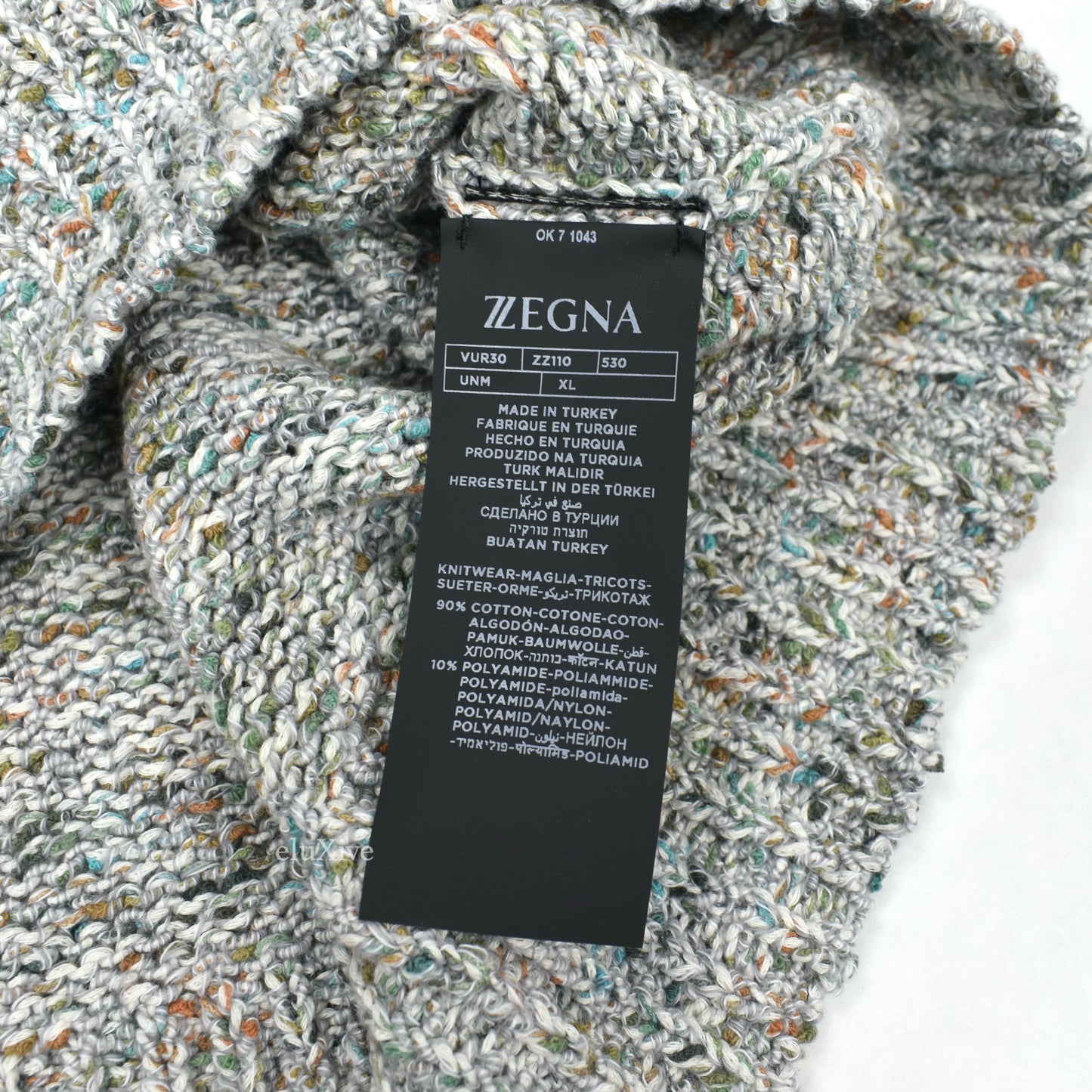 Z Zegna - Gray Color Speckled Cotton Sweater