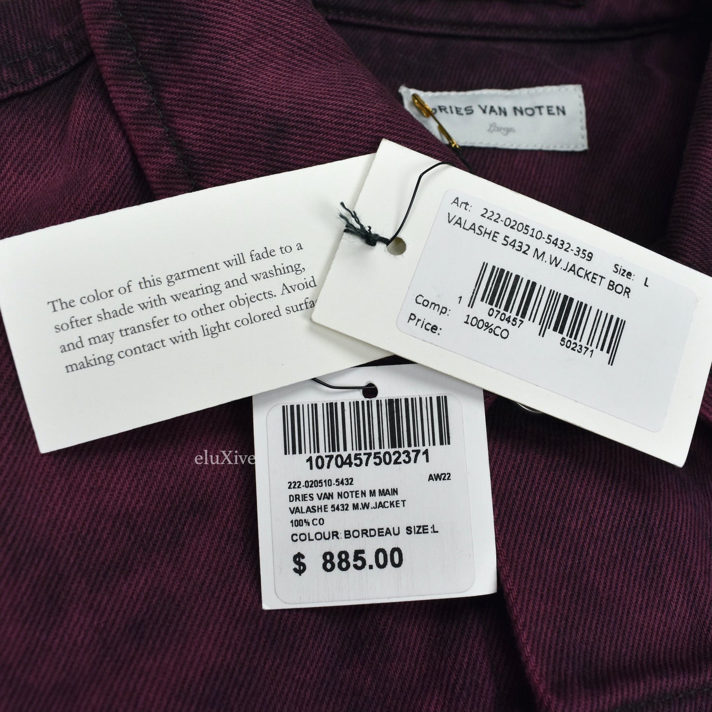 Dries Van Noten - Bordeaux Dyed Denim Trucker Jacket