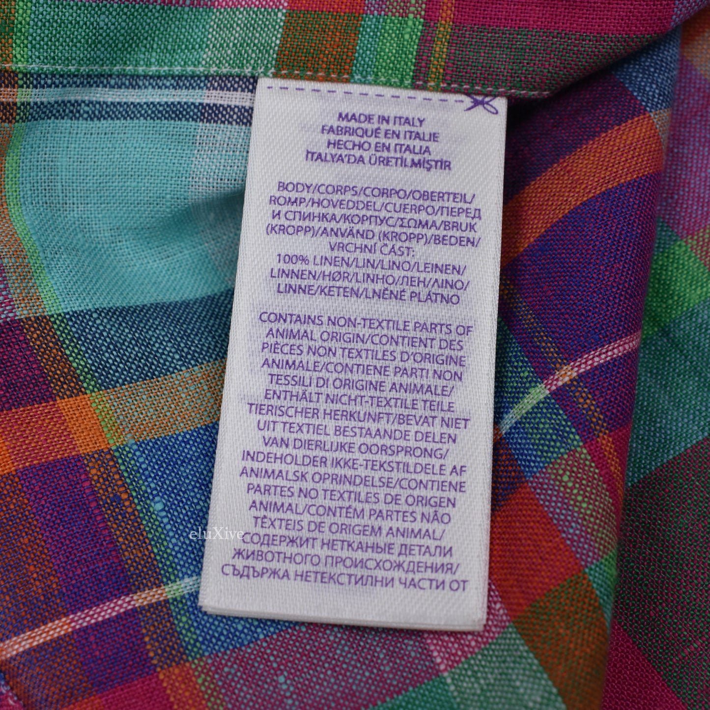 Ralph Lauren Purple Label - Multicolor Plaid Linen Shirt