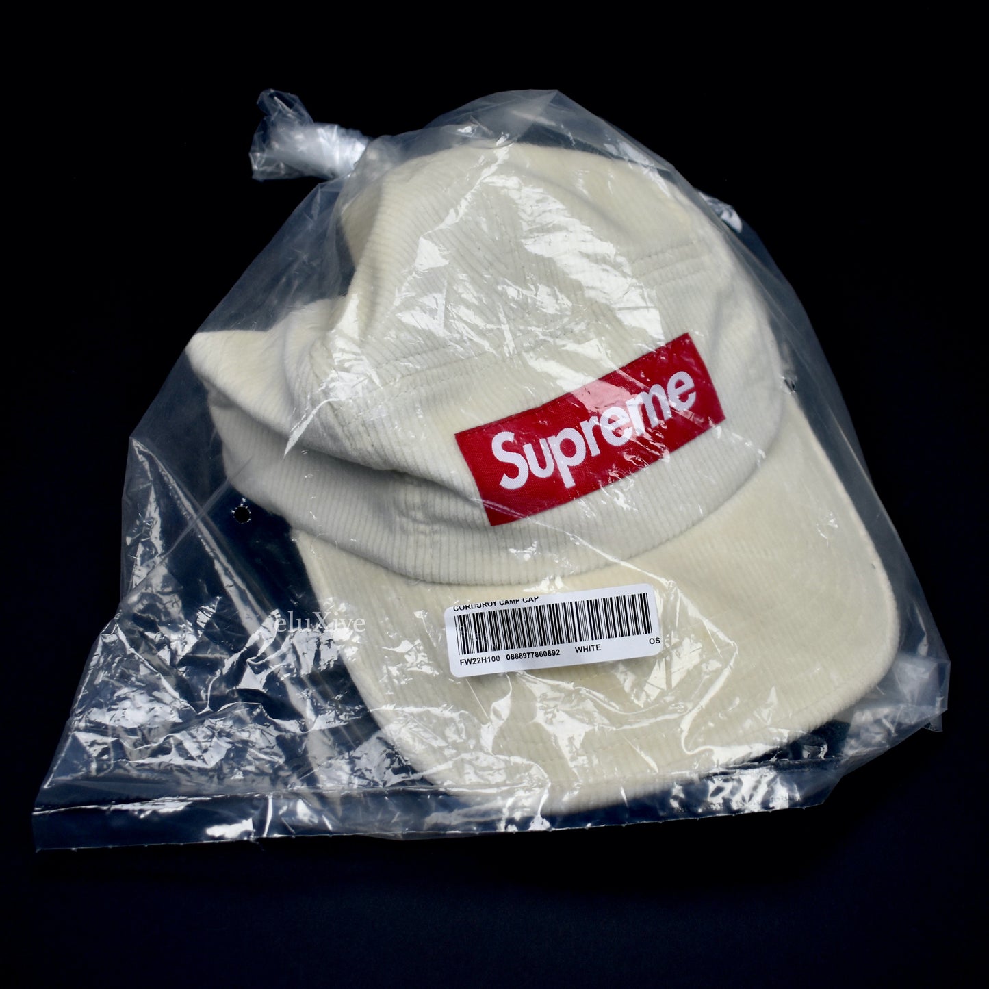Supreme x Loro Piana - Corduroy Box Logo Hat (Cream White)