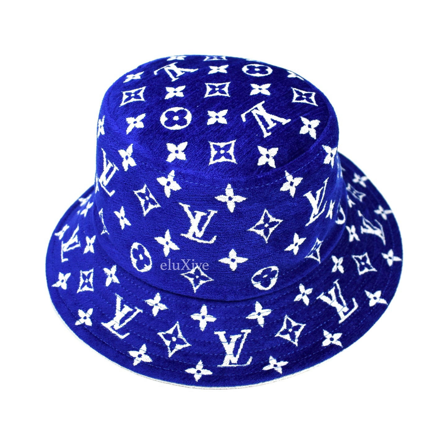 Louis Vuitton - LV Match Logo Woven Bucket Hat (Blue/White)
