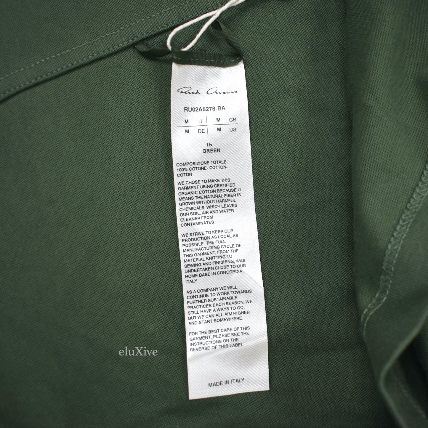 Rick Owens - Green Gethsemane Baseball T-Shirt
