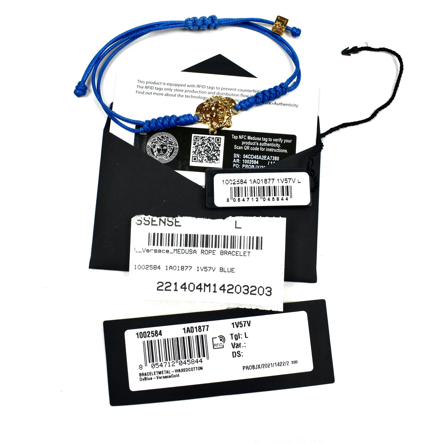 Versace - Gold Medusa String Bracelet (Blue)