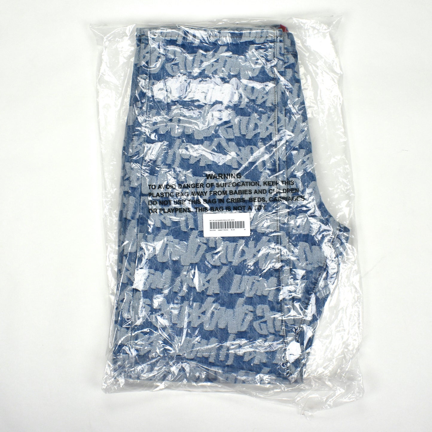 Supreme - Blue Fat Tip 'LV' Jacquard Logo Denim Jeans