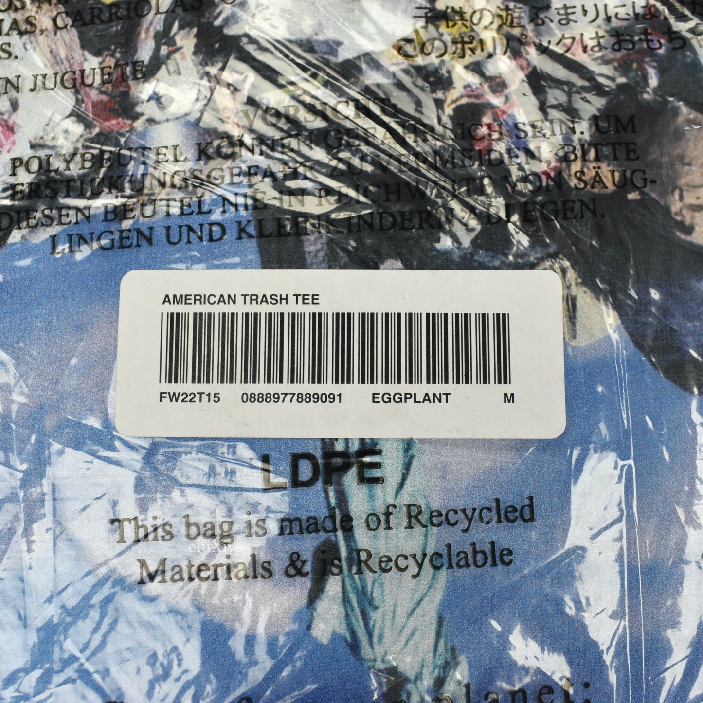 Supreme - Statue of Liberty Trash T-Shirt (Eggplant)