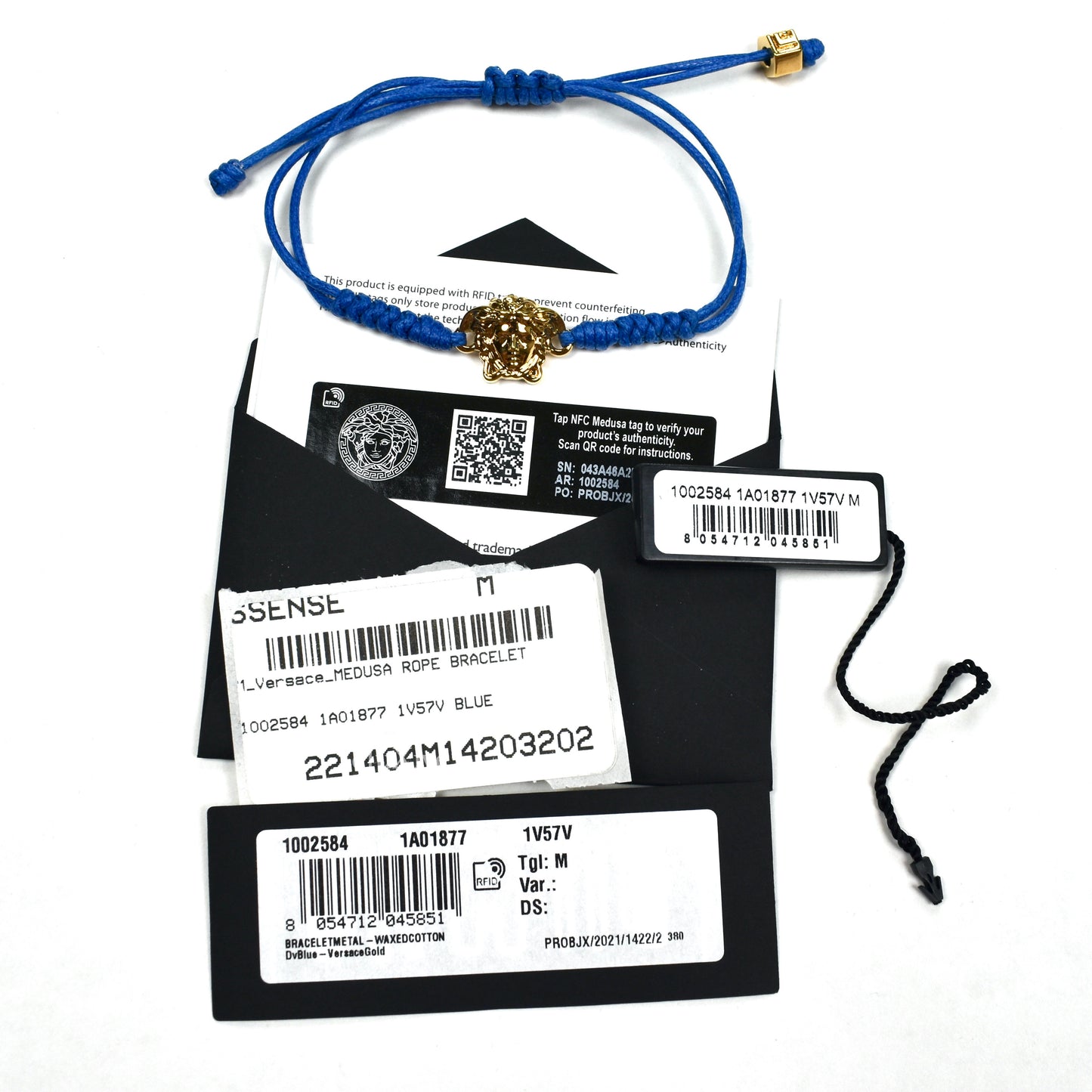 Versace - Gold Medusa String Bracelet (Blue)