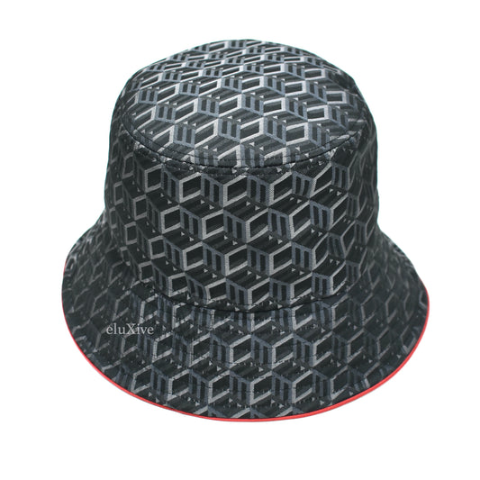 MCM - Black Cubic Monogram Bucket Hat